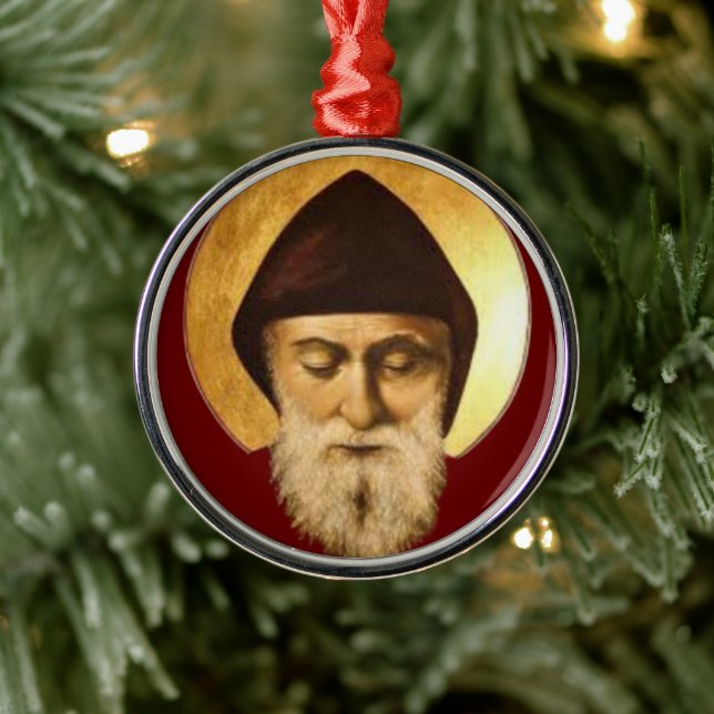 St. Charbel Makhlouf Ornament Aus Metall (Baum)