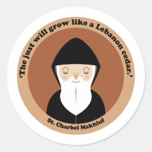St. Charbel Makhluf Runder Aufkleber