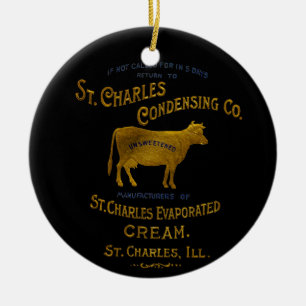 St Charles Illinois DAIRY COW MILK CREAM 1899 Keramik Ornament