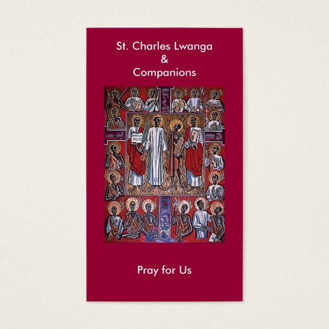 St. Charles Lwanga & Companions Prayer Card (Vorderseite)
