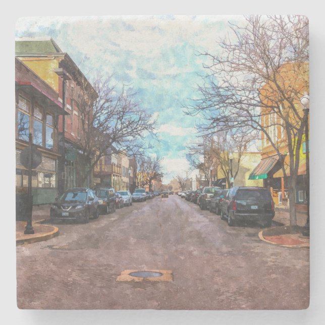 St Charles Main St Painterly Steinuntersetzer (Vorderseite)