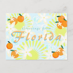 St chic Florida-Sonne Orangenblüten Blumen Postkarte