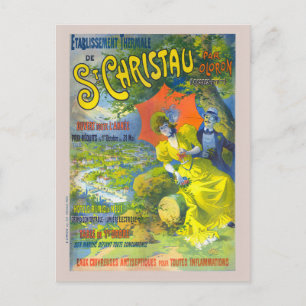 St Christau par Oloron France Vintage Poster 1900 Postkarte