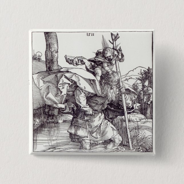 St Christopher, das den Säugling Christus, 1511 Button (Vorderseite)