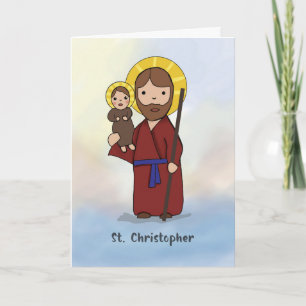 St. Christopher Festtag Einfaches katholisches Hei Karte