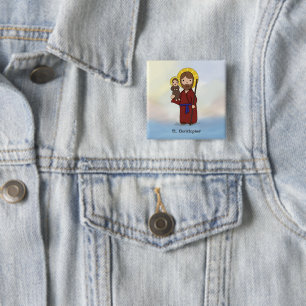 St. Christopher Festtag Heiliger  Button