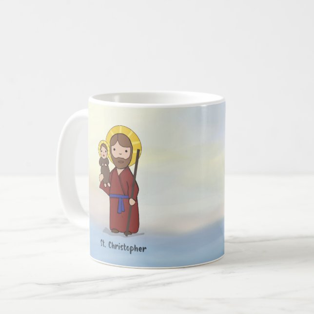 St. Christopher Festtag Heiliger  Kaffeetasse (Vorderseite Links)