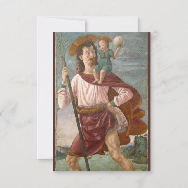 St Christopher Patron St. Travel Prayer Card (Vorderseite)