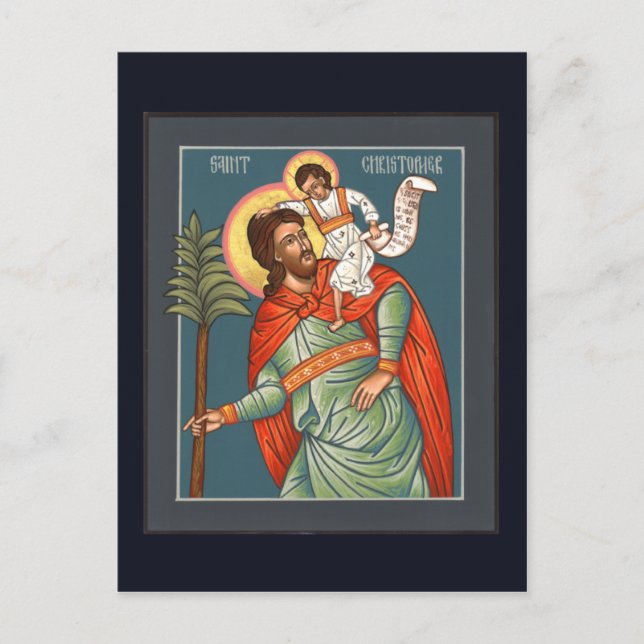 St. Christopher Prayer Card Postkarte (Vorderseite)