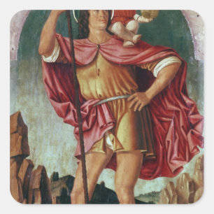 St. Christopher Quadratischer Aufkleber