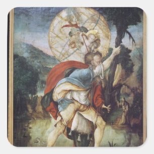 St Christopher Quadratischer Aufkleber
