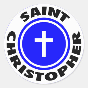 St. Christopher Runder Aufkleber