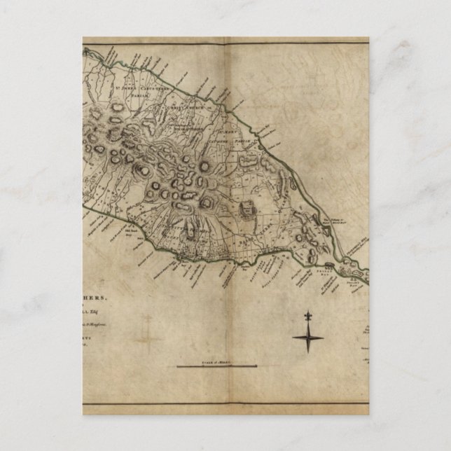 St. Christopher (St. Kitts), Karibik Karte (Vorderseite)