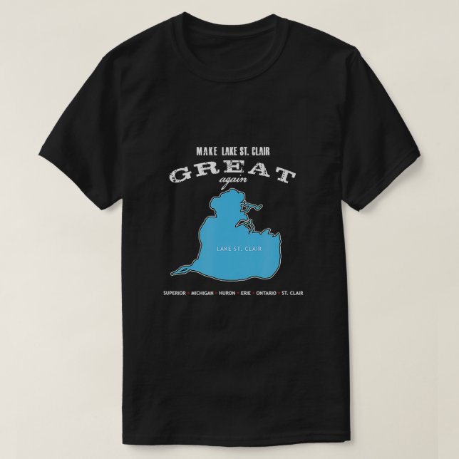 St. Clair Angeln Segelboot Michigan Sum T-Shirt (Design vorne)