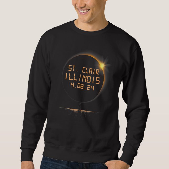 St Clair Illinois IL Total Solar Eclipse April 8 2 Sweatshirt (Vorderseite)
