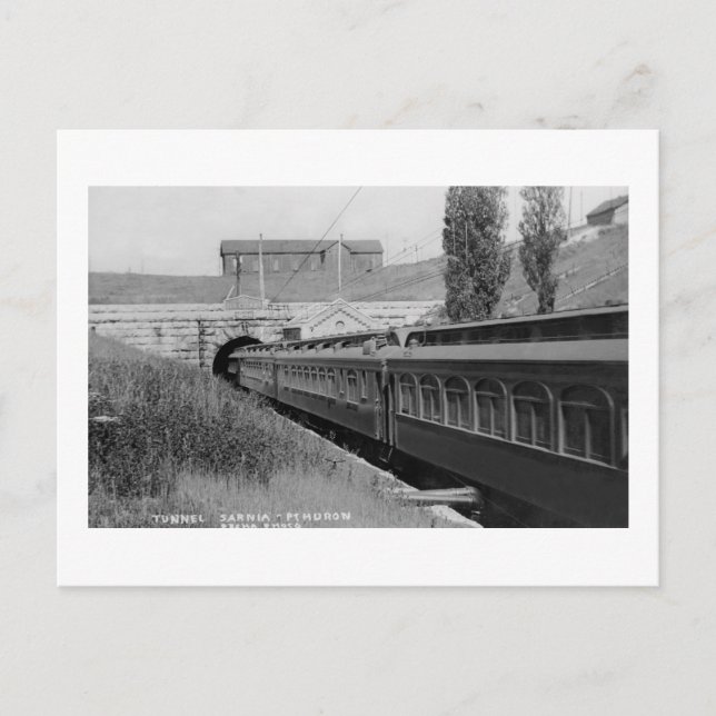 St. Clair River Tunnel - Vintag Louis Pesha Postkarte (Vorderseite)