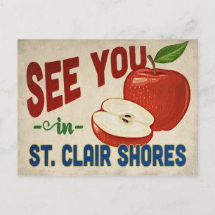 St. Clair Shores Michigan Apfel - Vintage Reise Postkarte