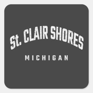 St. Clair Shores Michigan MI Quadratischer Aufkleber