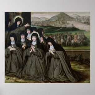 St. Claire mit ihrer Schwester, Agnes und Nonnen Poster
