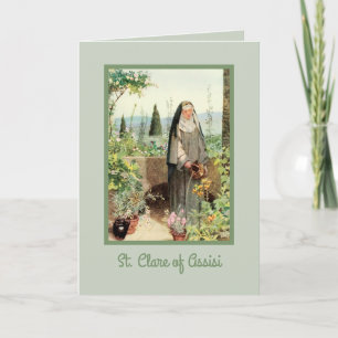 St. Clara von Assisi bewässert Blumen (M 065) Kart Karte