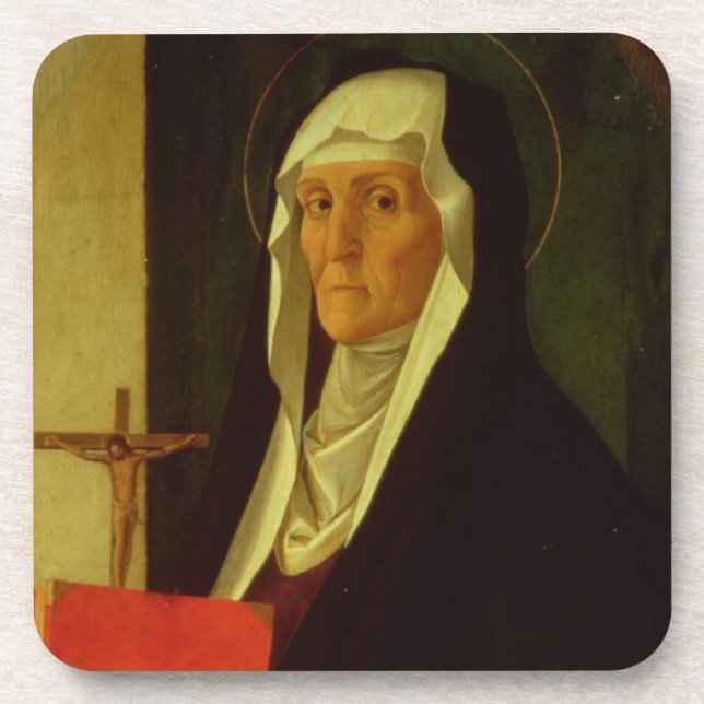 St. Clare, c.1485-90 (Tempera auf Platte) Untersetzer (Vorderseite)