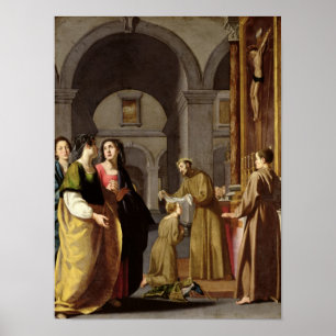 St. Clare Erhalten des Schleiers von St. Francis Poster