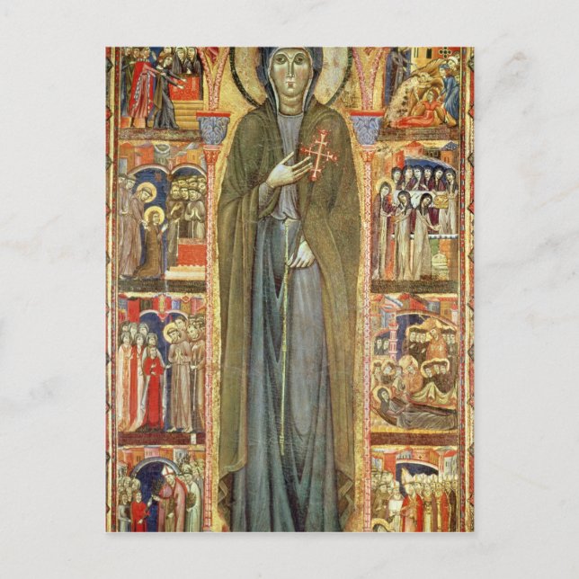 St. Clare mit Szenen aus ihrem Leben Postkarte (Vorderseite)