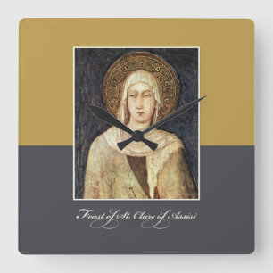 St. Clare of Assisi Festtag Segnungen Quadratische Wanduhr