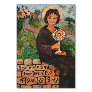 St. Clare of Assisi Prayer Card Tischnummer