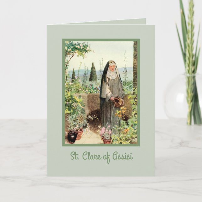 St Clare of Assisi Watering Blume (M 065) Karte (Vorderseite)