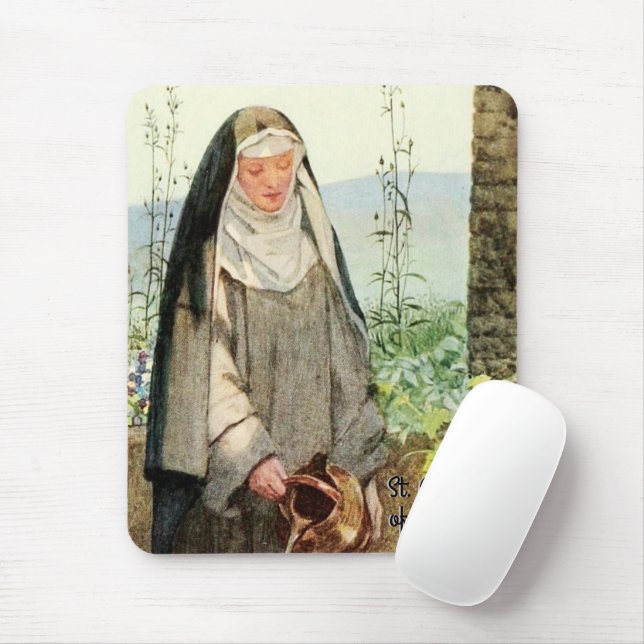 St. Clare of Assisi Watering Blume (M 065) Mousepad (Mit Mouse)