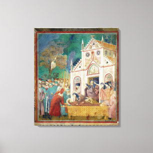 St. Clare umfaßt den Körper von St Francis Leinwanddruck