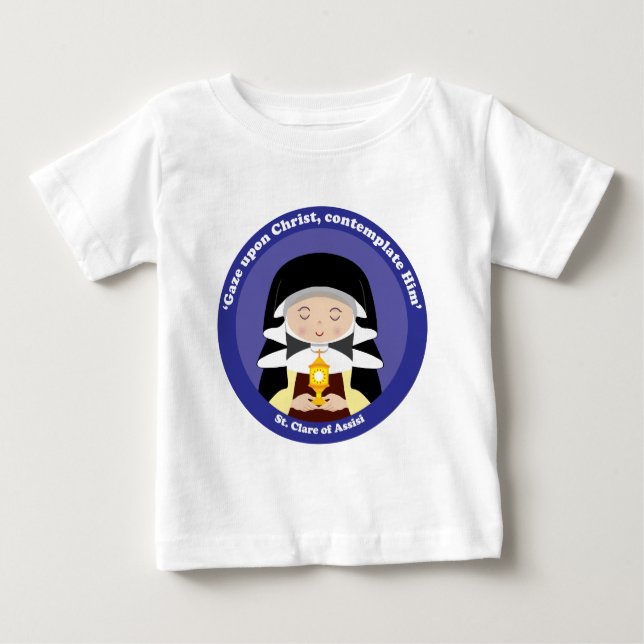 St. Clare von Assisi Baby T-shirt (Vorderseite)