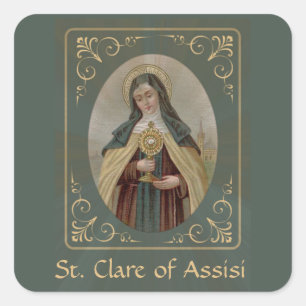St. Clare von Assisi Quadratischer Aufkleber