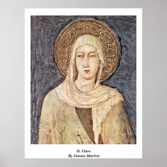 St. Clare von Simone Martini Poster (Vorne)