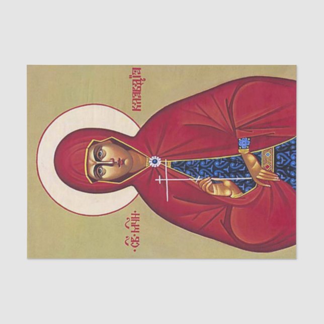 St. Claudia Orthodox Christliches Symbol Seidenpapier (Vorderseite)