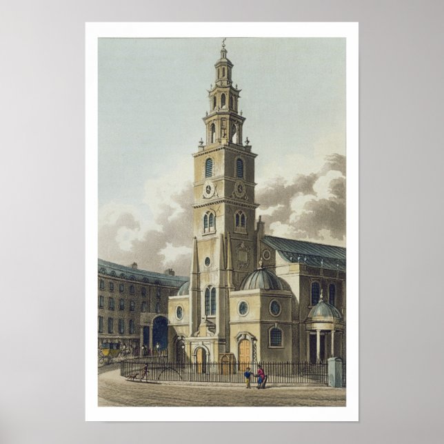St. Clement Danes Church, Pub. von Rudolph Ackerma Poster (Vorne)