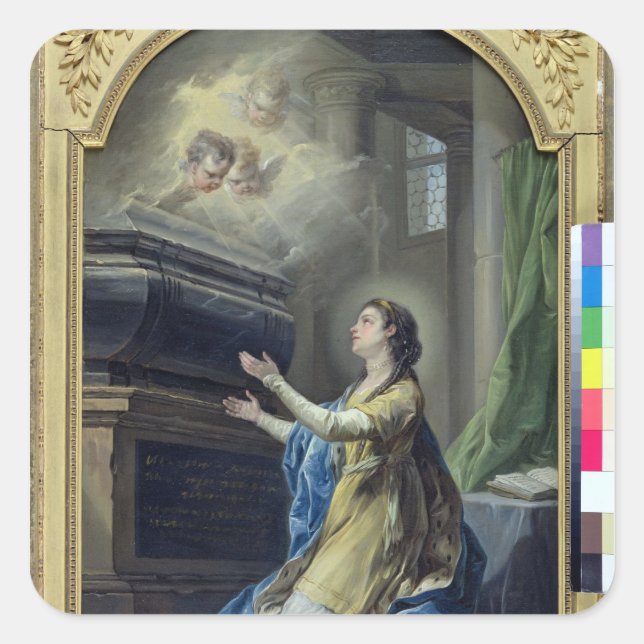 St. Clotilda Quadratischer Aufkleber (Vorderseite)