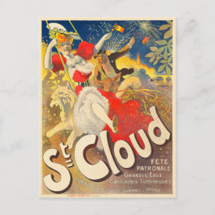 St Cloud Fête Patronale France Vintage Poster 1895 Postkarte