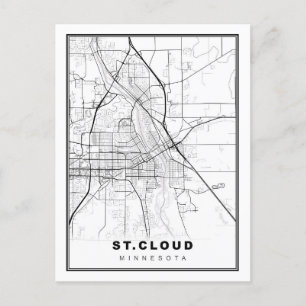 St Cloud Map Postkarte