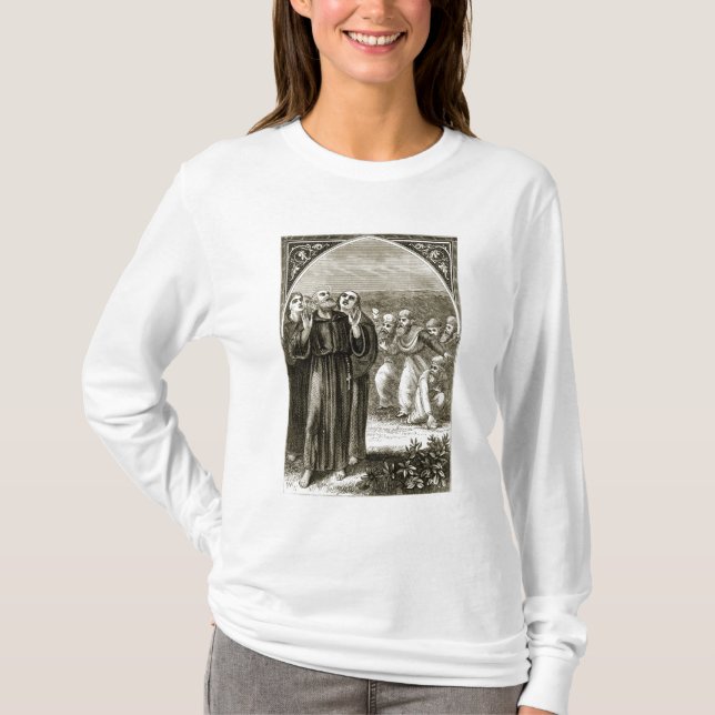 St. Columba, der und angegriffen durch die Druiden T-Shirt (Vorderseite)