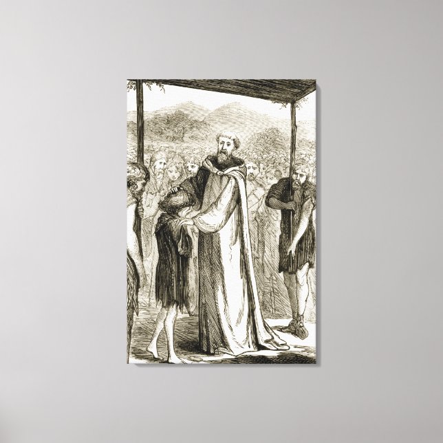 St. Columba segnet einen wilden Jungen aus 'The Tr Leinwanddruck (Vorderseite)