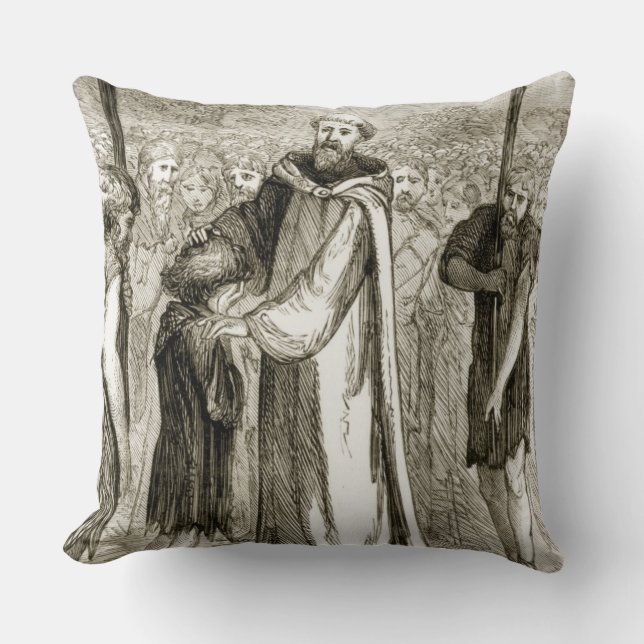 St. Columba segnet einen wilden Jungen, 'vom Kissen (Vorderseite)