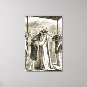 St. Columba segnet einen wilden Jungen, 'vom Leinwanddruck