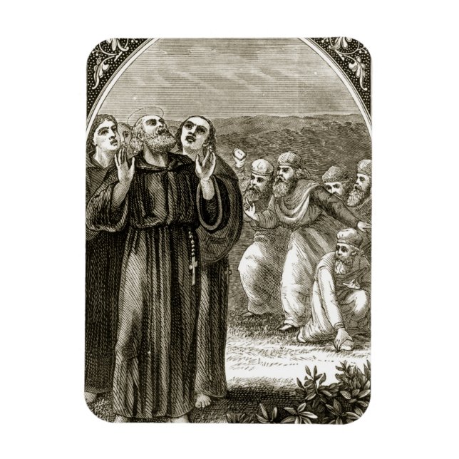 St. Columba sinng, and attacked by the Druids, Magnet (Vertikal)