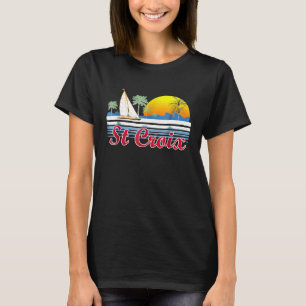 St Croix 80er Retro Tropical Segelgeschenk T-Shirt