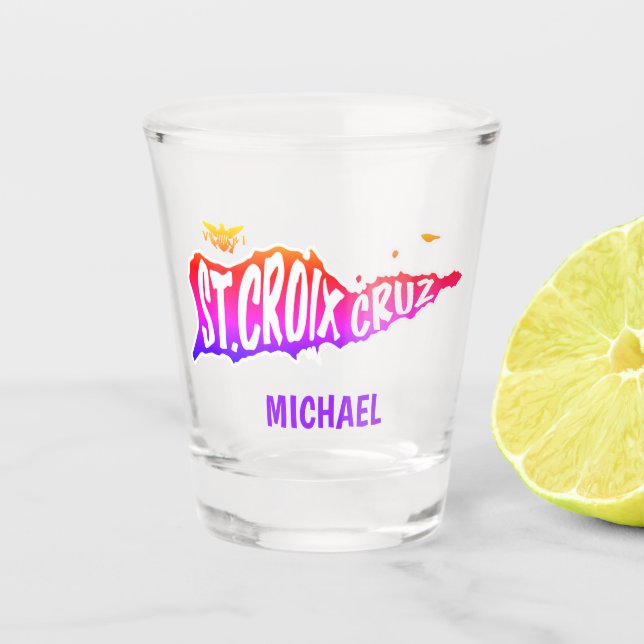 St. Croix, Cruz, U.S. Jungfrau Islands Sunset Schnapsglas (Vorderseite)