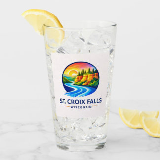 St. Croix Falls Wisconsin Scenic River & Cliffs  Glas