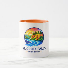 St. Croix Falls Wisconsin Scenic River & Cliffs Tasse