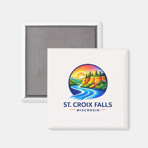 St. Croix Falls Wisconsin Scenic River & Klippen Magnet